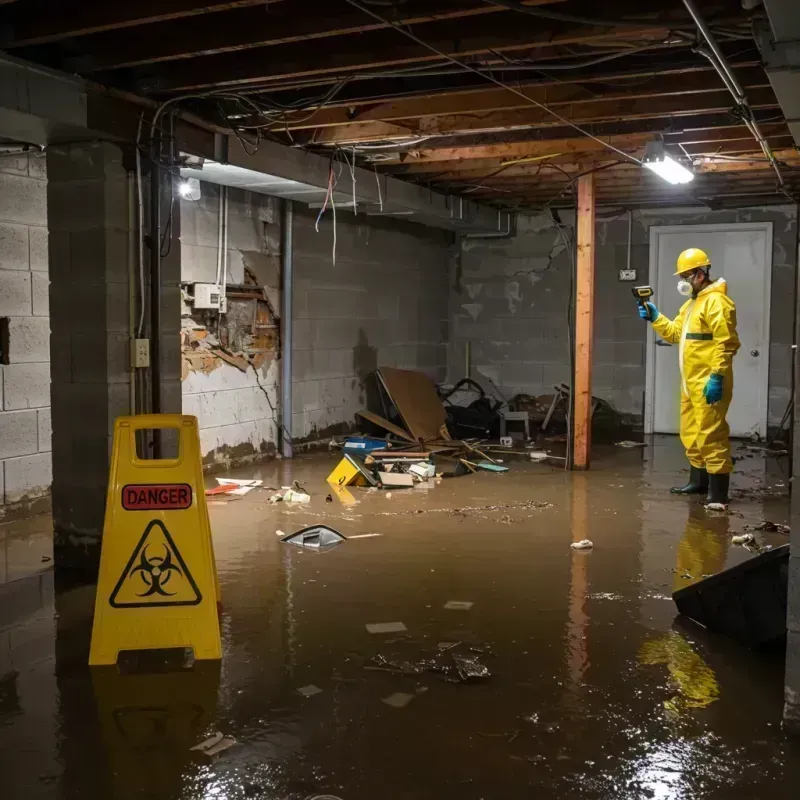 Flooded Basement Electrical Hazard in Elwood, IL Property